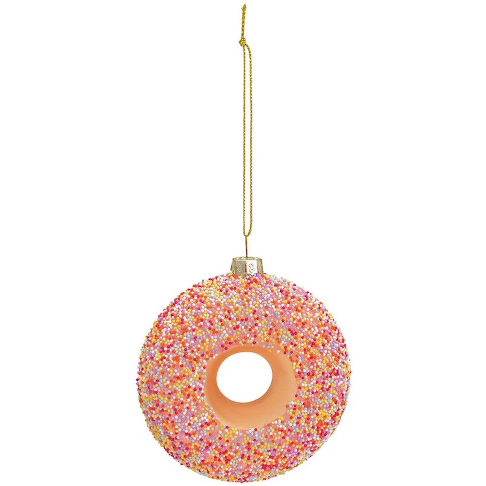 Anhänger Donut aus Glas Glitter 9 cm var. 1