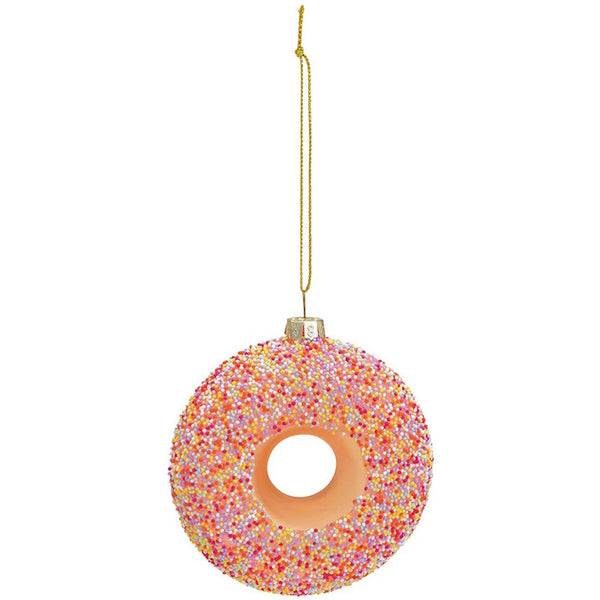 Anhänger Donut aus Glas Glitter 9 cm var. 1
