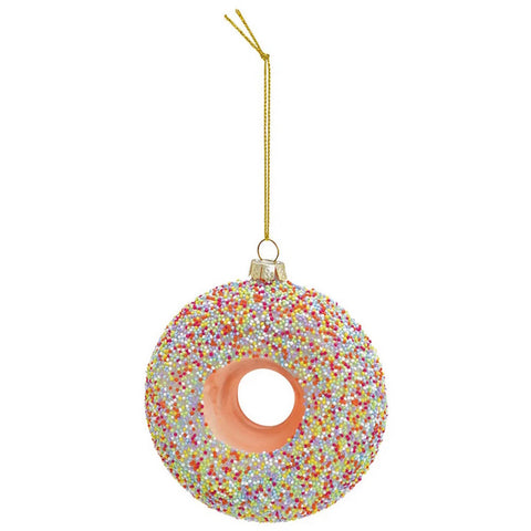 Anhänger Donut aus Glas Glitter 9 cm var. 2