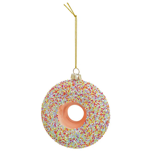 Anhänger Donut aus Glas Glitter 9 cm var. 2