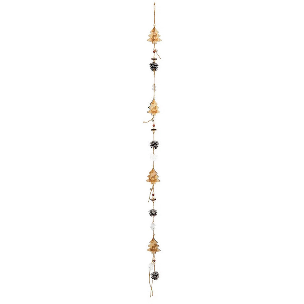 Girlande aus Holz & Tannenbaum 125 cm