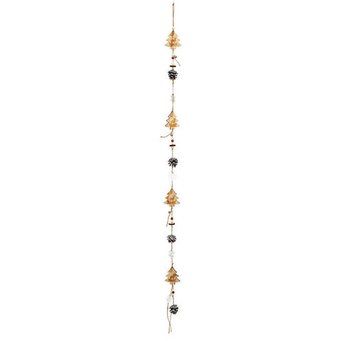 Girlande aus Holz & Tannenbaum 125 cm