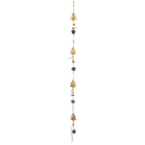 Girlande aus Holz & Tannenbaum 125 cm