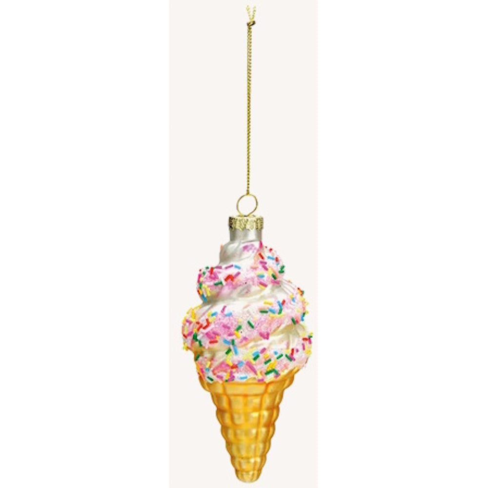 Anhänger Eis aus Glas Glitter 12 cm var. 1