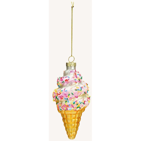 Anhänger Eis aus Glas Glitter 12 cm var. 1