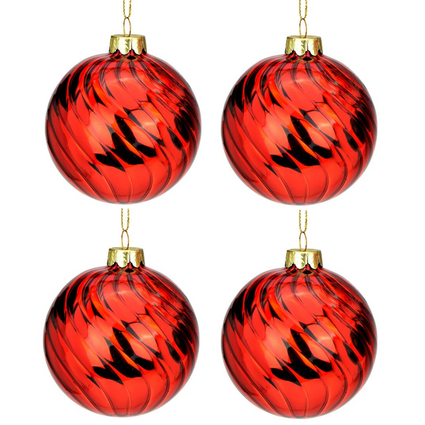 Weihnachtskugel aus Glas Rot Glanz 8 cm 12er Set