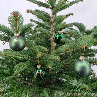 Weihnachtskugel aus Glas Grün Gold 6 cm 1