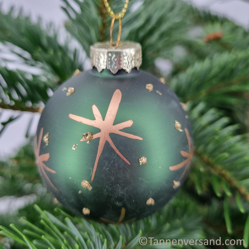 Weihnachtskugel aus Glas Grün Gold 6 cm 2