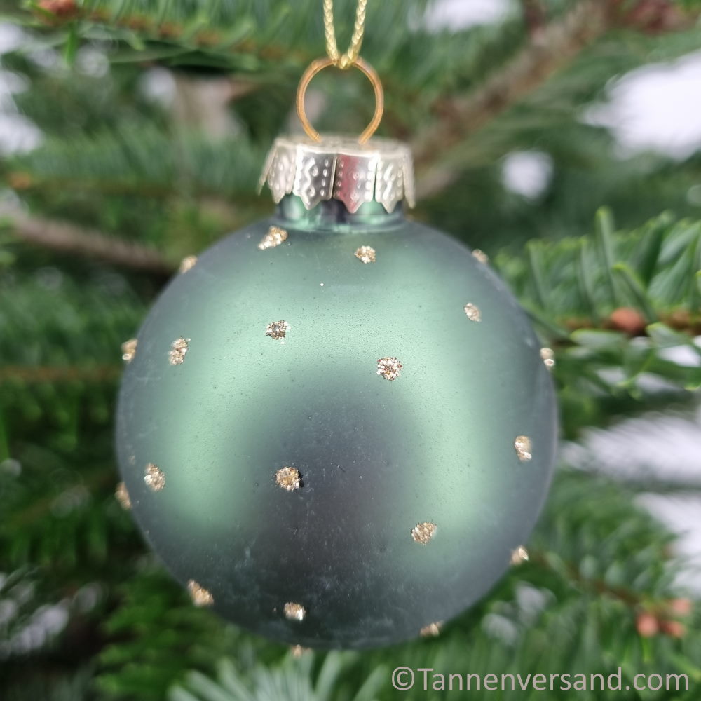 Weihnachtskugel aus Glas Grün Gold 6 cm 4