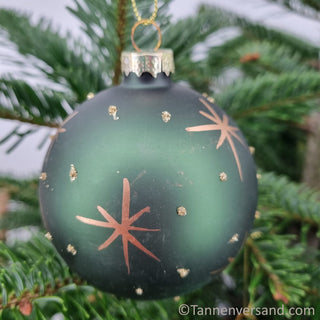 Weihnachtskugel aus Glas Grün Gold 8 cm 5