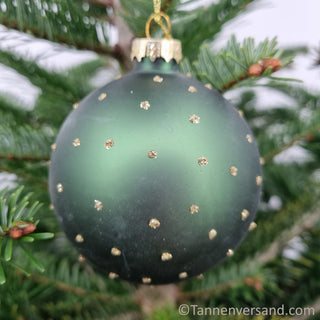 Weihnachtskugel aus Glas Grün Gold 8 cm 3