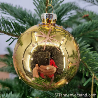 Weihnachtskugel aus Glas Gold 8 cm 2