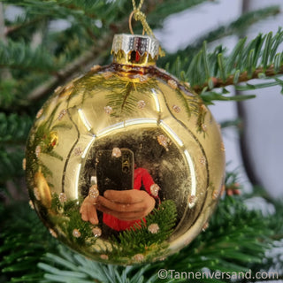Weihnachtskugel aus Glas Gold 8 cm 4