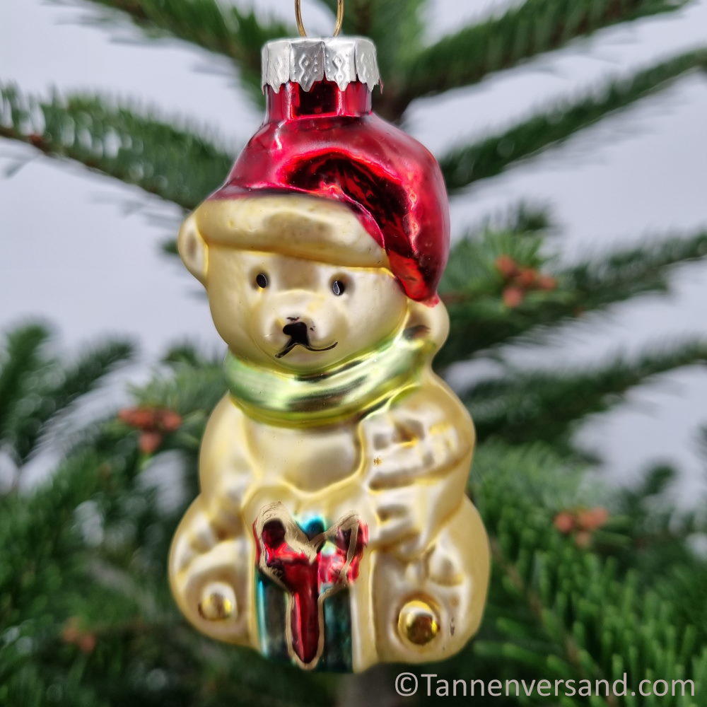 Anhänger Weihnachtsbär aus Glas Glanz 9 cm 1