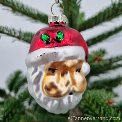 Anhänger Weihnachtsmann Kopf aus Glas Glanz 9 cm 1