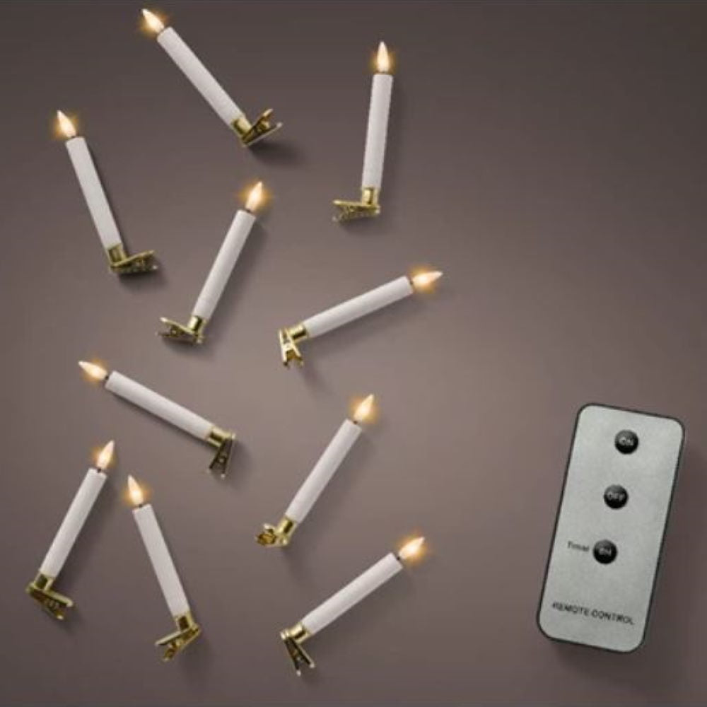 Lichterkette Kerzen Modern 10 LEDs Warm Weiß Dauerbetrieb Kabellos