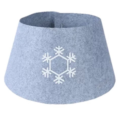 Baumring aus Filz mit Schneeflocke Weiß Grau 70 x 28 cm