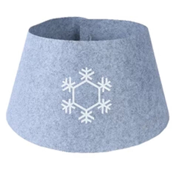 Baumring aus Filz mit Schneeflocke Weiß Grau 70 x 28 cm