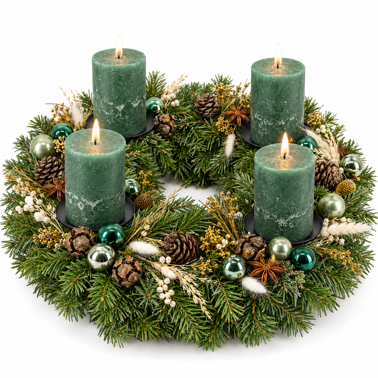 Adventskranz_Eucalyptus_Smaragd_Nordmann