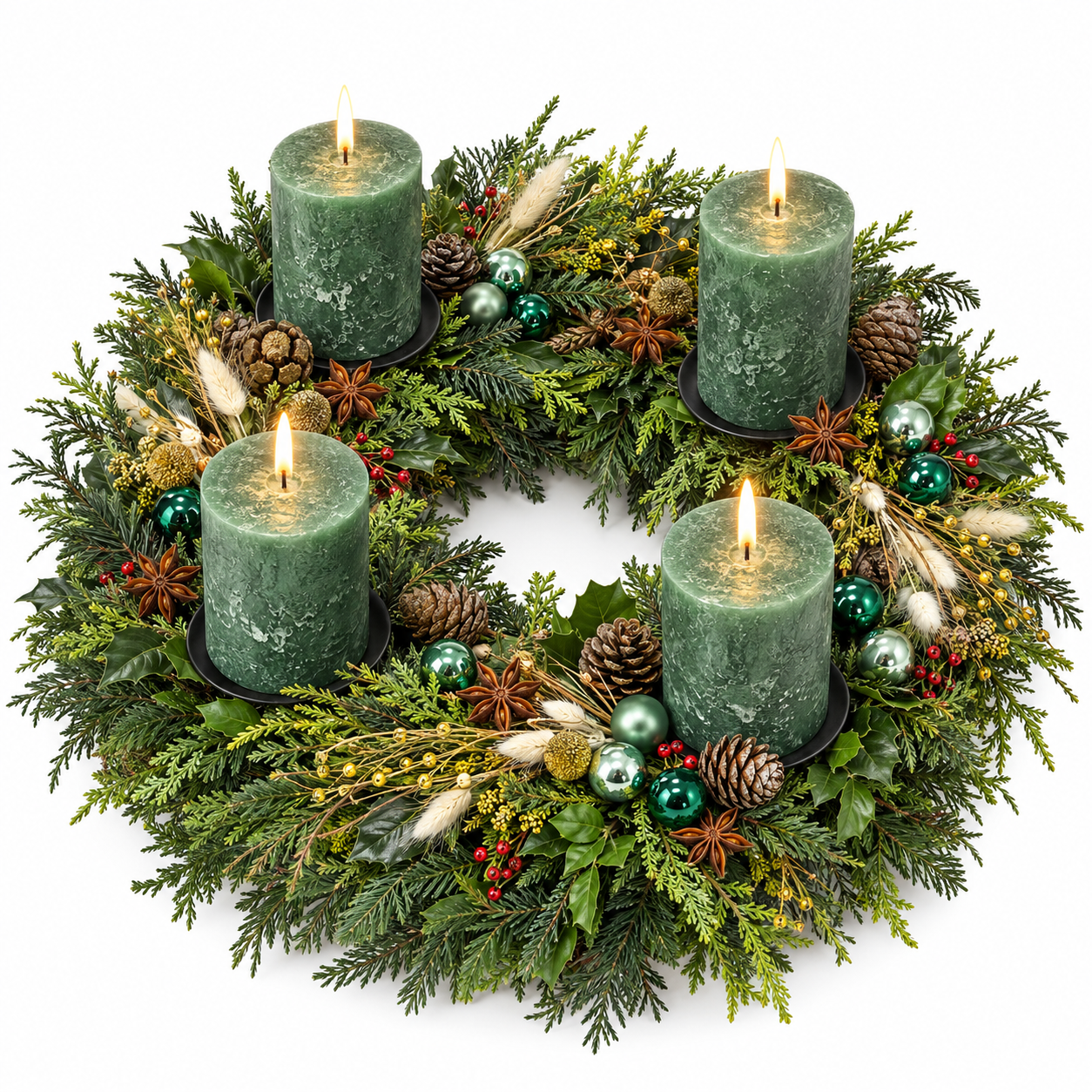 Adventskranz_Eucalyptus_Smaragd_Premium_gruenlich