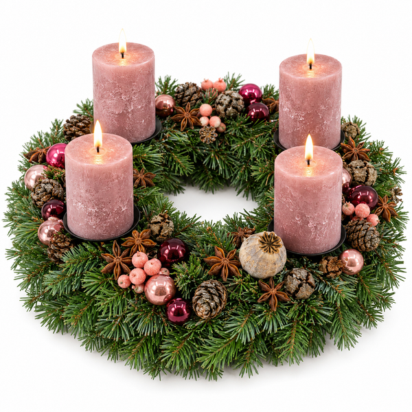 Adventskranz_rosa_Nordmann