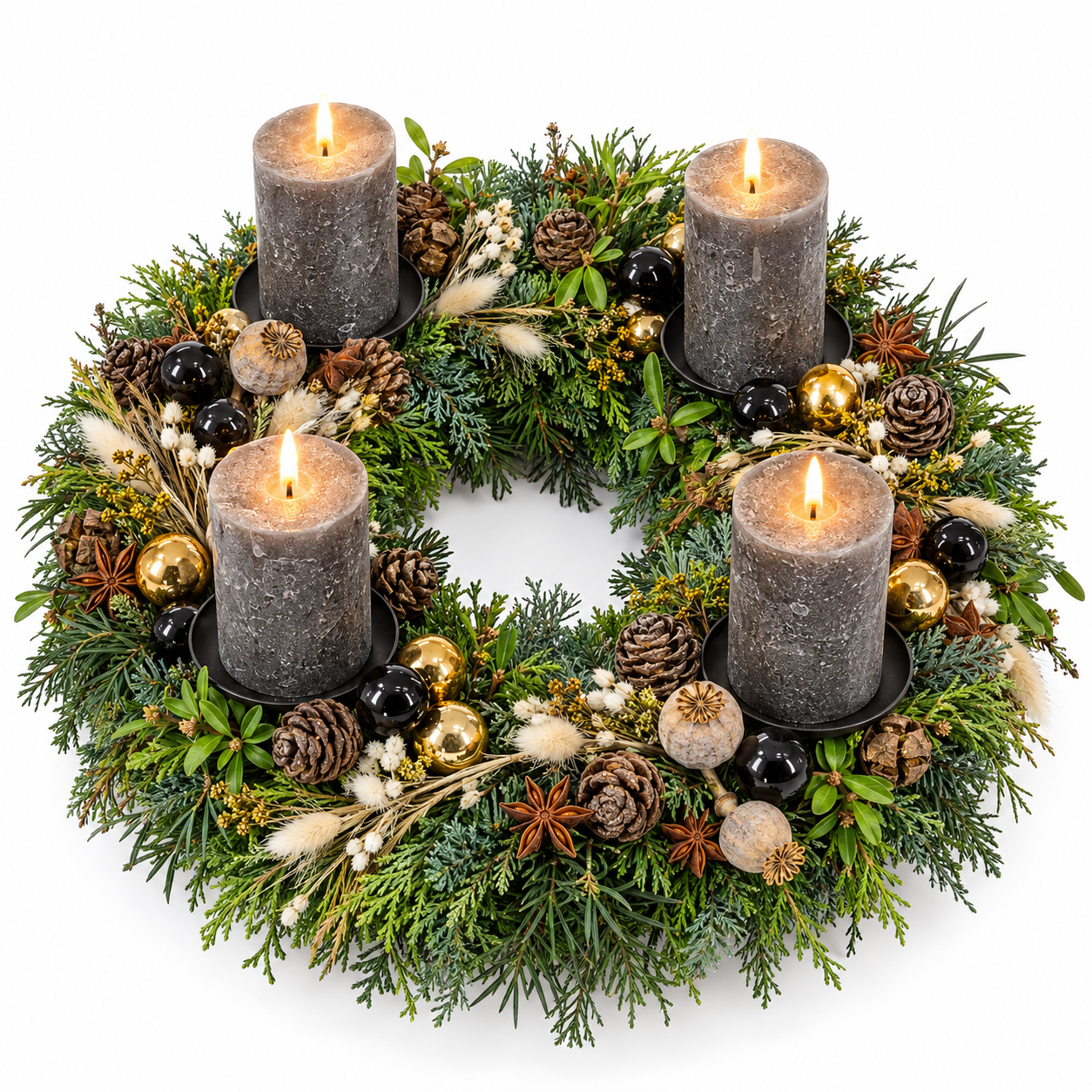 Adventskranz_schwarz_gold_gemischt