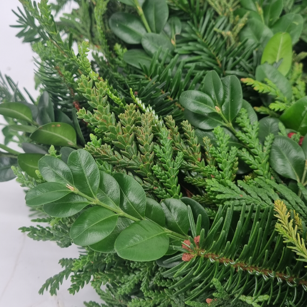 Adventskranz Premium gemischte Zweige 6-8 Sorten grünlich 40 cm