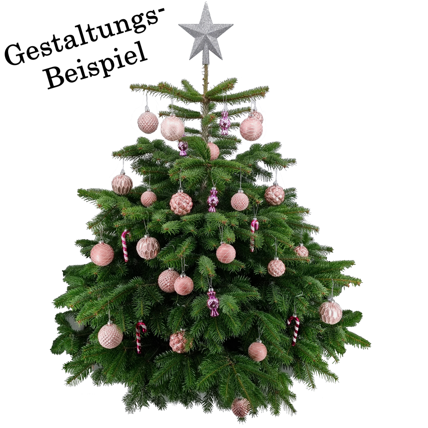 Weihnachtskugel aus Glas Pink Silber 6 cm 12er Set