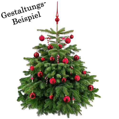 Weihnachtskugel aus Glas Rot Gold 8 cm