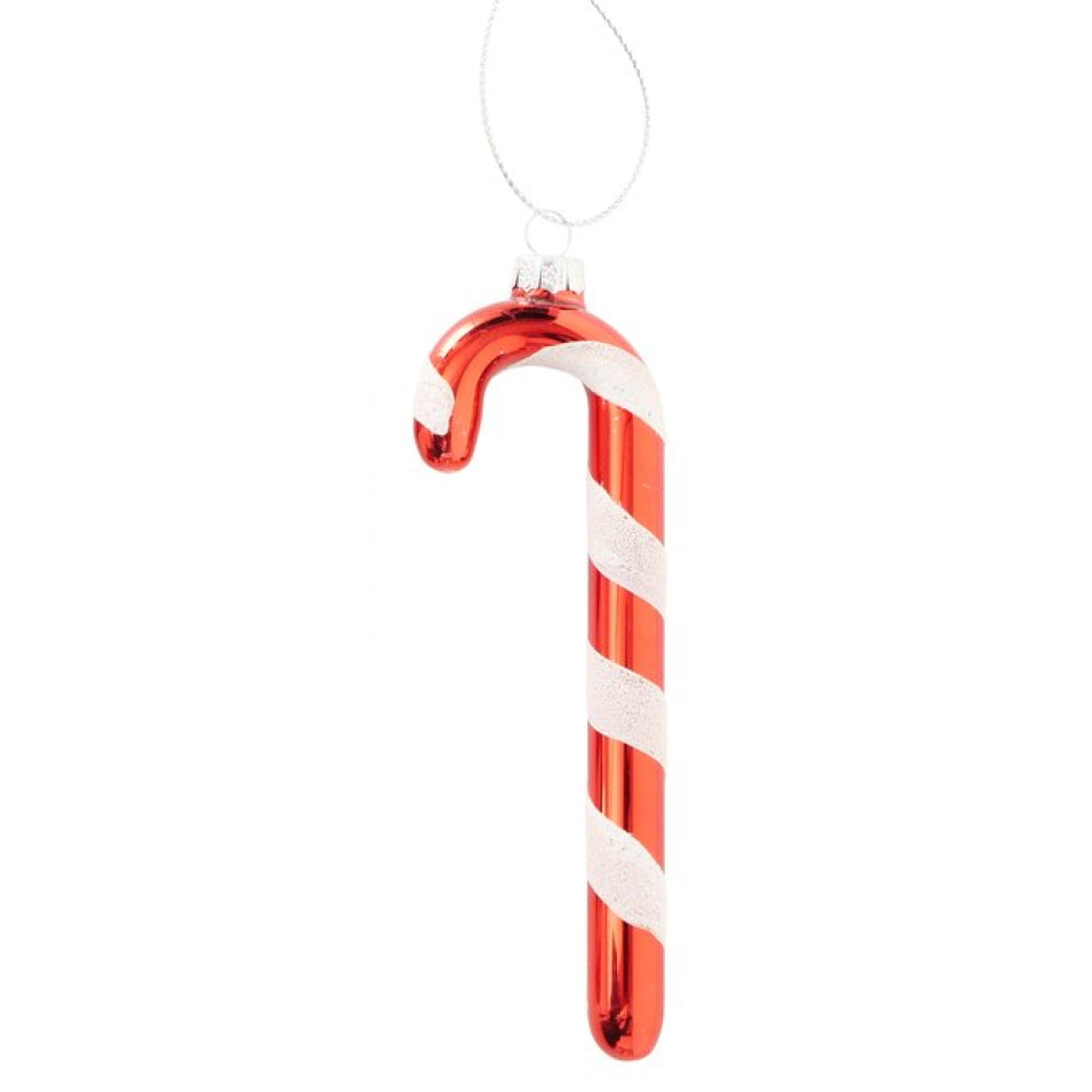 Anhnger Zuckerstange Candy aus Glas Rot Wei Glanz 12 cm Anhnger Zuckerstange Candy aus Glas Rot Wei Glanz 12 cm