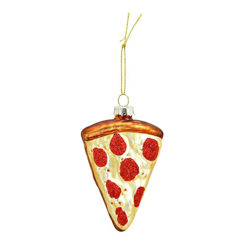 Anhänger Pizzastück aus Glas Glanz 10 cm