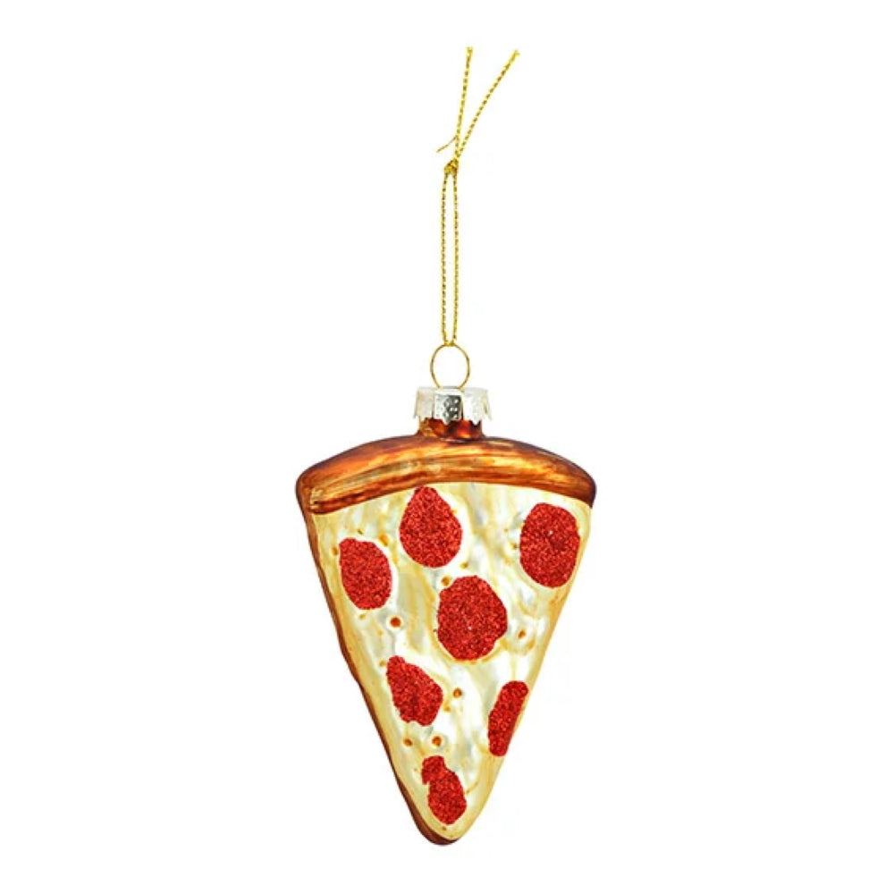 Anhänger Pizzastück aus Glas Glanz 10 cm