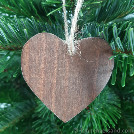 Anhänger Tanne Herz Stern aus Holz Natur 12 x 22 cm 3er Set 3