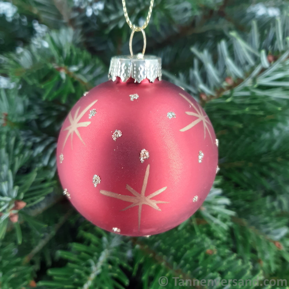 Weihnachtskugel aus Glas Rot Gold 6 cm 4er Set 2