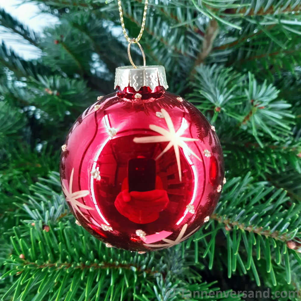 Weihnachtskugel aus Glas Rot Gold 6 cm 4er Set 3