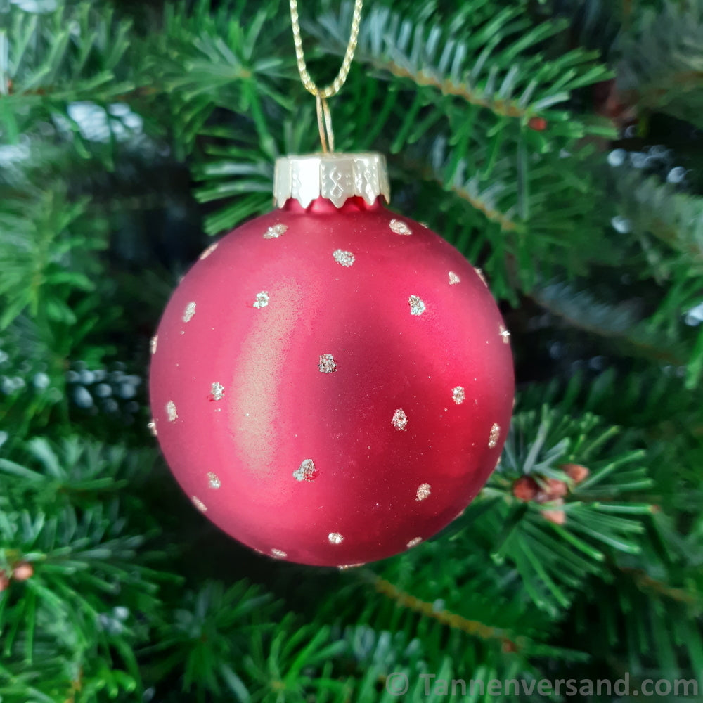 Weihnachtskugel aus Glas Rot Gold 6 cm 4er Set 4