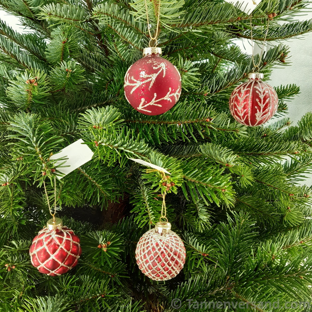 Weihnachtskugel aus Glas Rot Gold 6 cm 4er Set 1