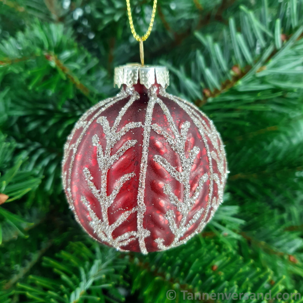 Weihnachtskugel aus Glas Rot Gold 6 cm 4er Set 4