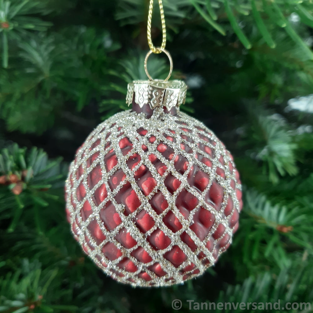 Weihnachtskugel aus Glas Rot Gold 6 cm 4er Set 5