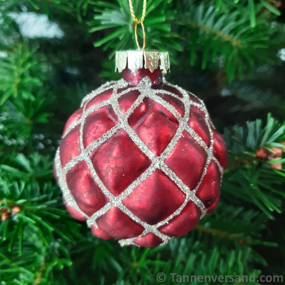 Weihnachtskugel aus Glas Rot Gold 6 cm 4er Set 2