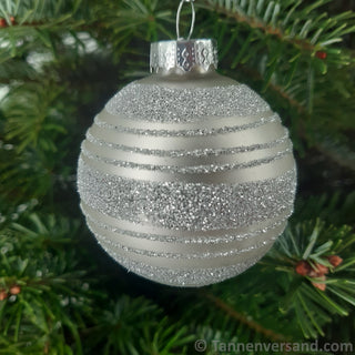 Weihnachtskugel aus Glas Weiß Silber 6 cm 4er Set 5