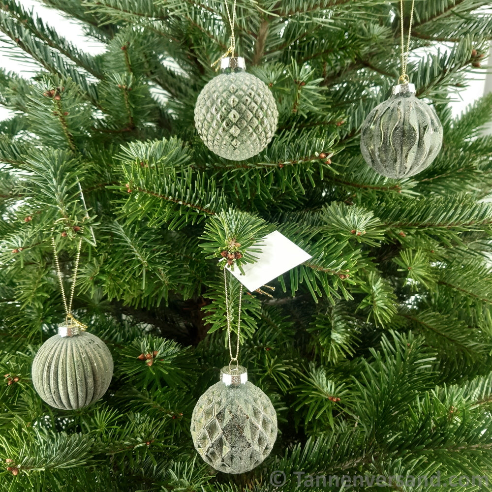 Weihnachtskugel aus Glas Grün Gold 6 cm Set
