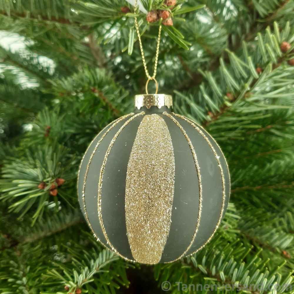 Weihnachtskugel aus Glas Schwarz Gold 8 cm 4er Set 3