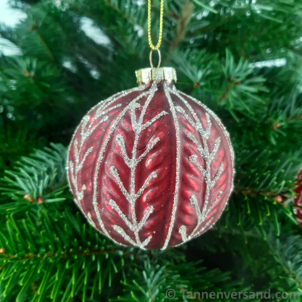 Weihnachtskugel aus Glas Rot Gold 8 cm 4er Set 4