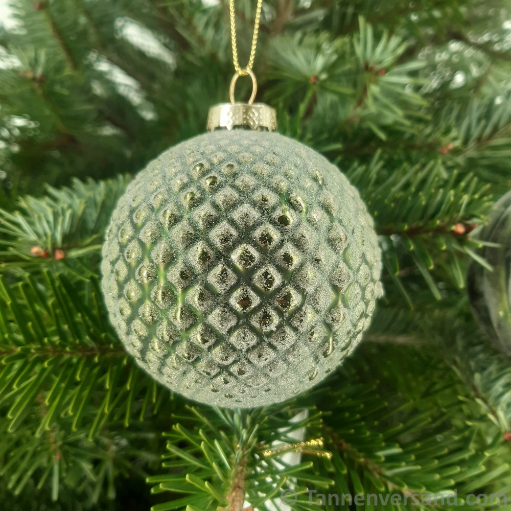 Weihnachtskugel aus Glas Grün Gold 8 cm 12er Set
