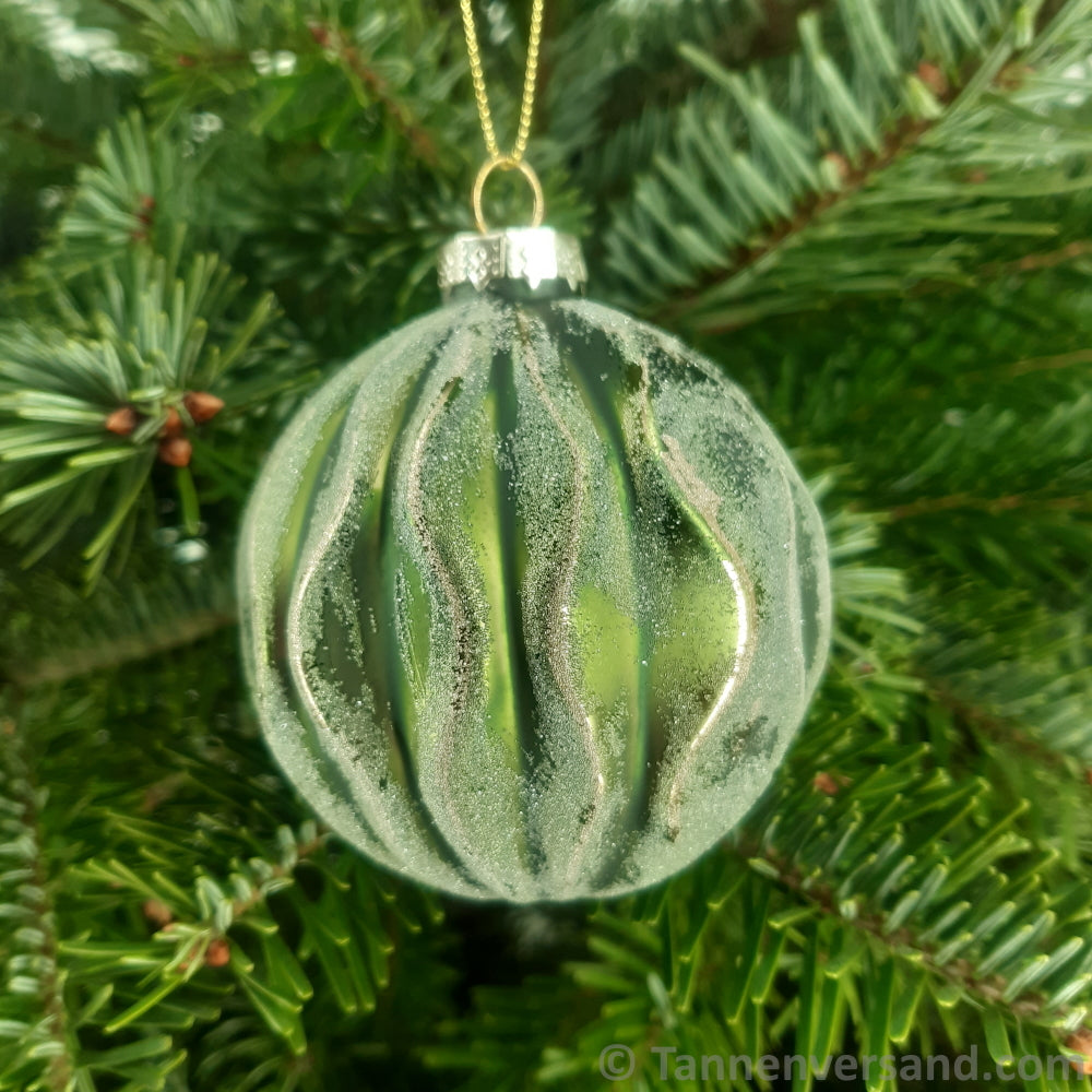 Weihnachtskugel aus Glas Grün Gold 8 cm 12er Set