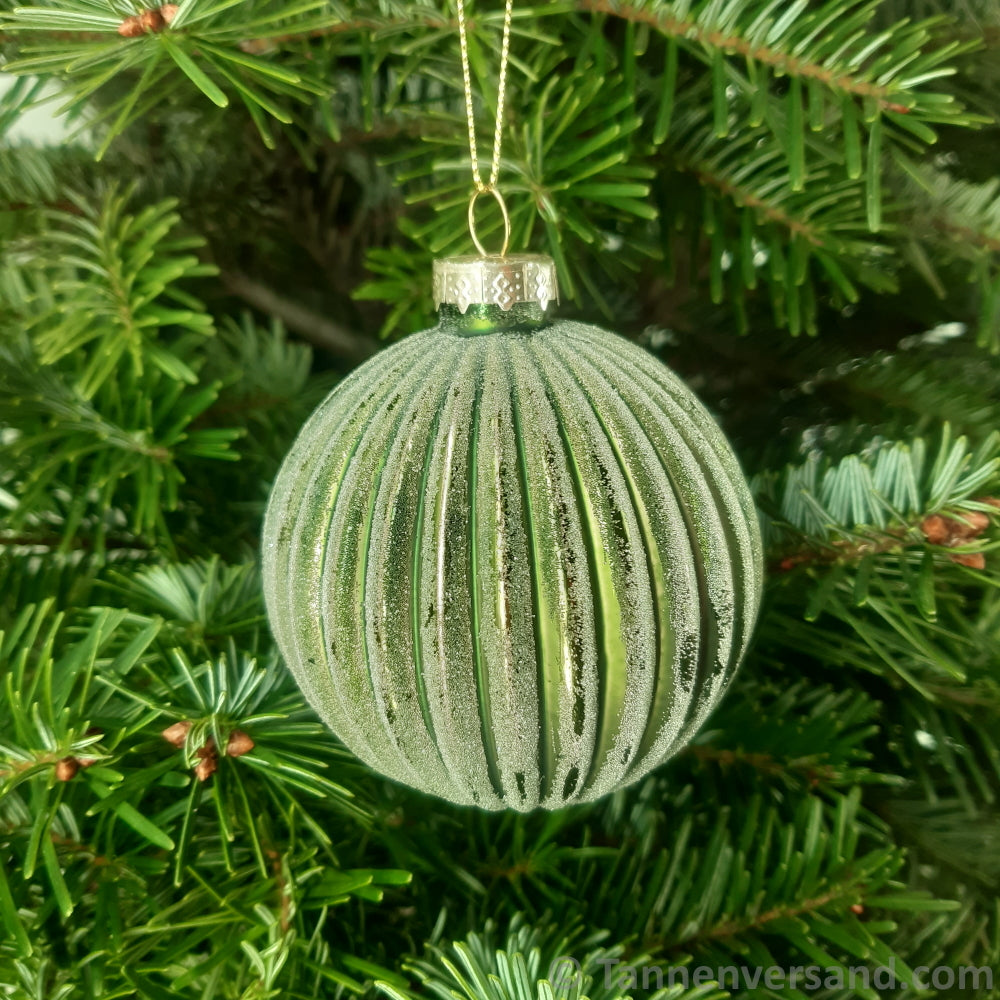 Weihnachtskugel aus Glas Grün Gold 8 cm 12er Set