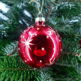 Weihnachtskugel aus Glas Rot Gold 8 cm 4er Set 3