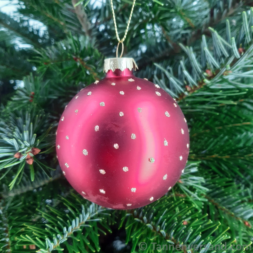 Weihnachtskugel aus Glas Rot Gold 8 cm 4er Set 4