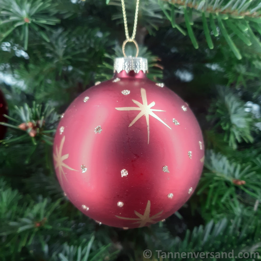 Weihnachtskugel aus Glas Rot Gold 8 cm 4er Set 5